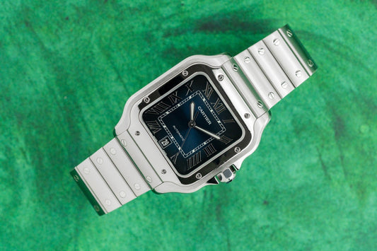 Cartier Santos Large WSSA0013 Blue Dial Stainless Steel 2019 Model | The Watch Business
