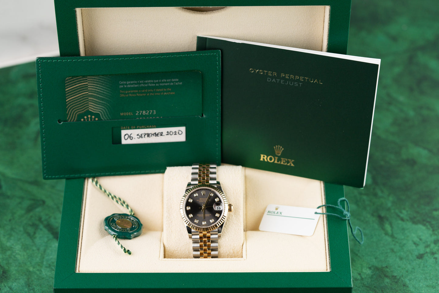 Rolex Datejust 31 Slate Diamond Dial 278273 Two Tone Yellow Gold 2020