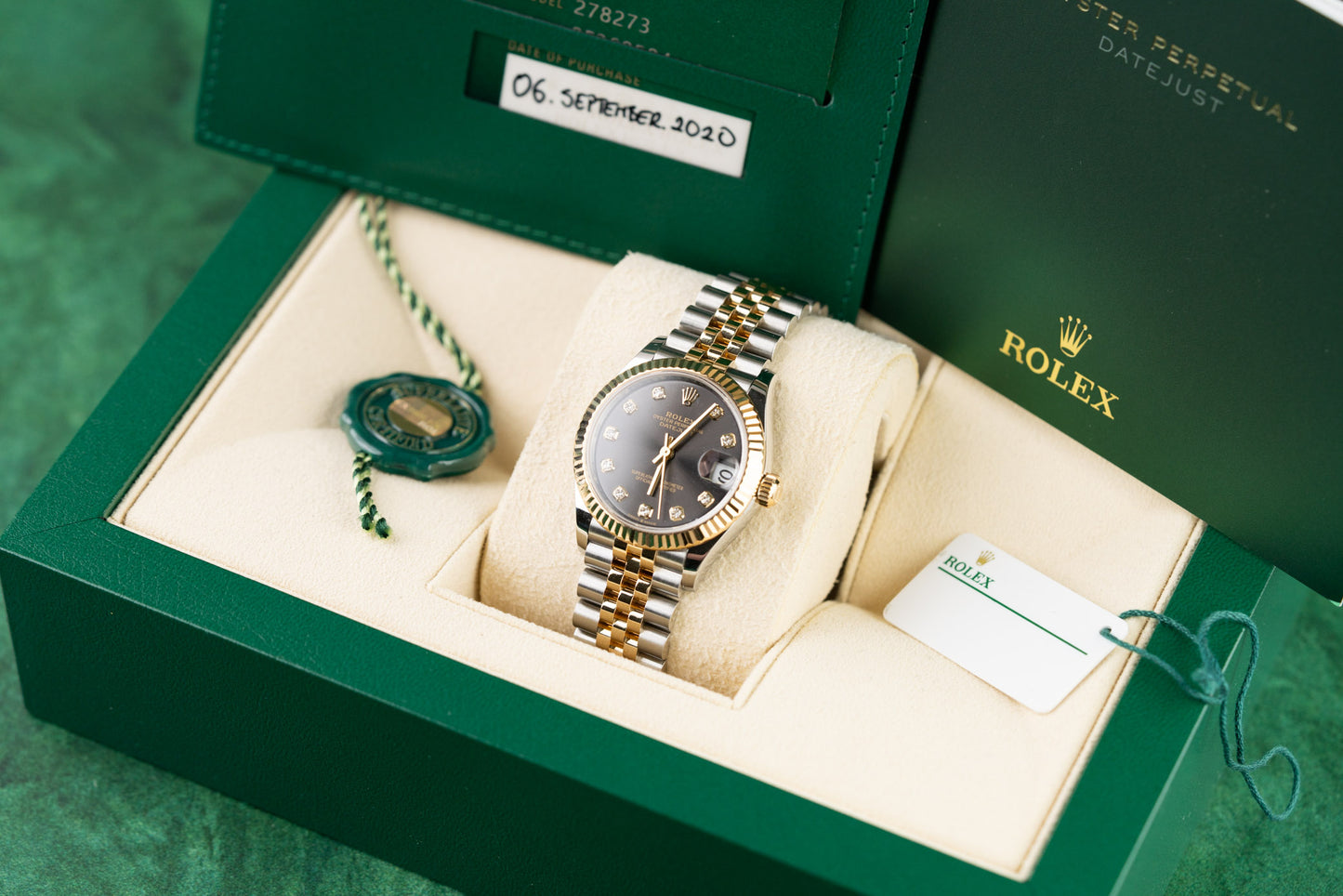 Rolex Datejust 31 Slate Diamond Dial 278273 Two Tone Yellow Gold 2020