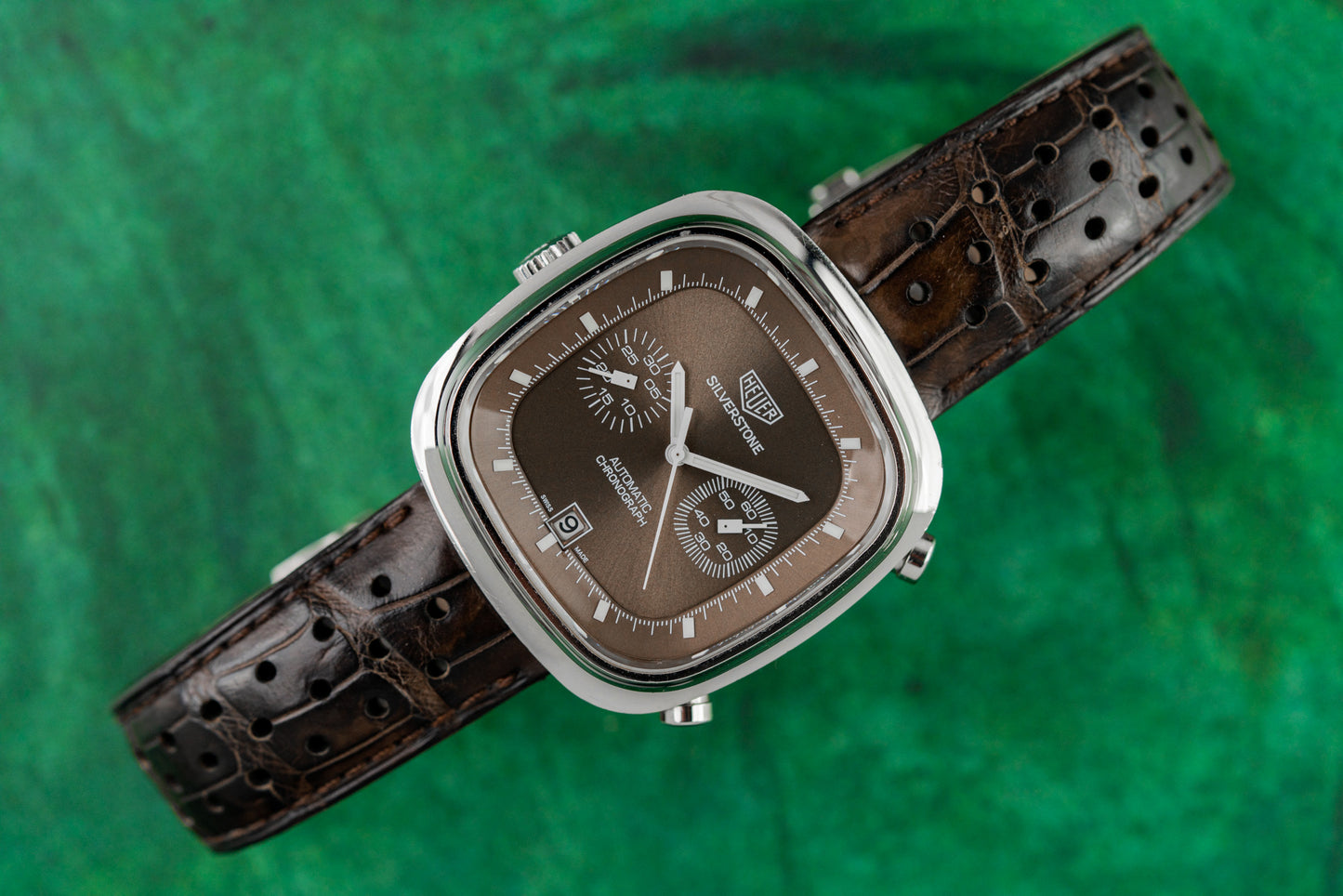 Tag Heuer Silverstone Brown Dial Leather Strap Watch Only