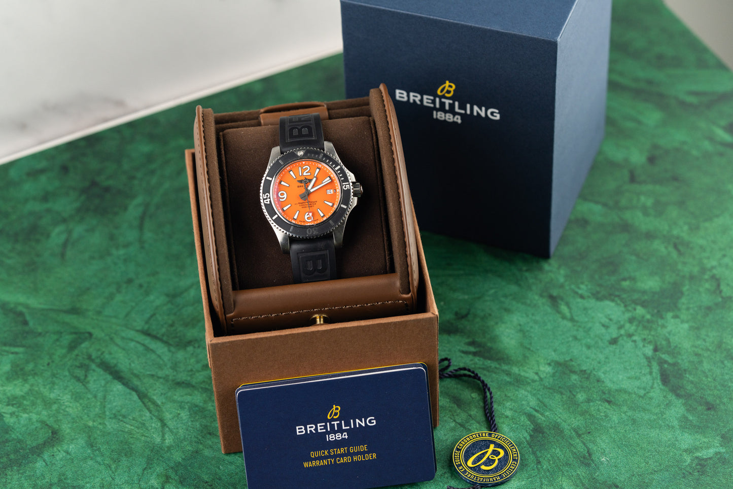 Breitling Superocean Automatic 42 A17366D71O1S1 Orange Dial Stainless Steel 2021 - The Watch Business Sydney