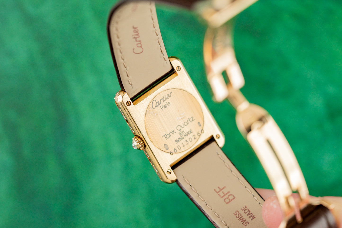 Cartier Tank Louis Pave Diamond Dial Diamond Case 25mm Vintage