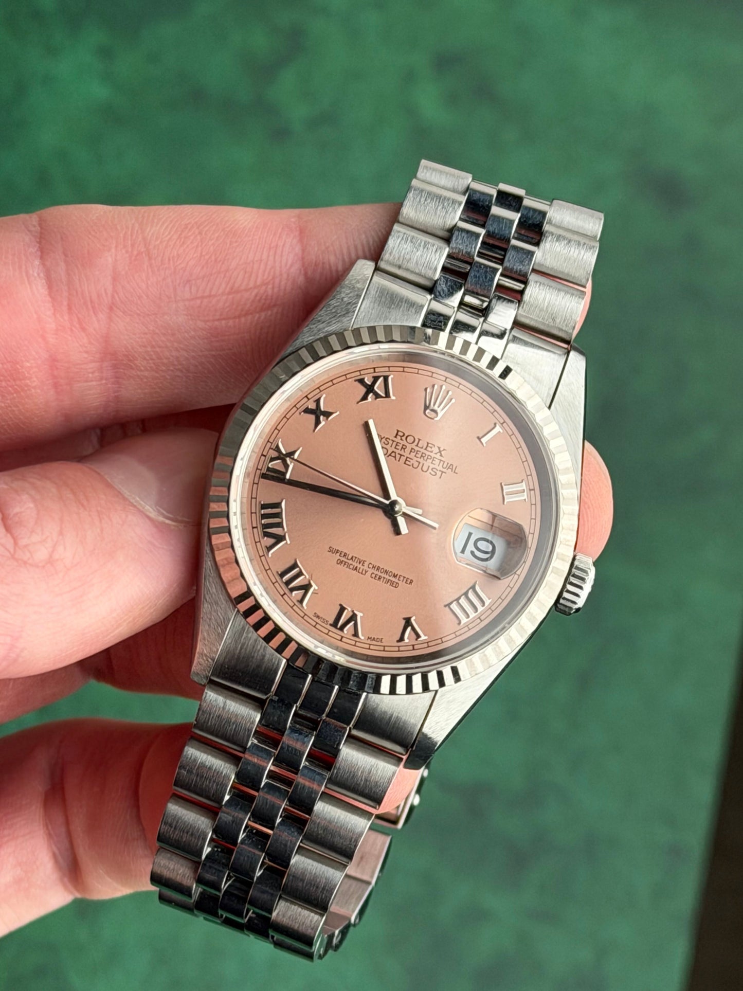 Rolex Datejust 36 16234 Salmon Roman Dial Stainless Steel 1996