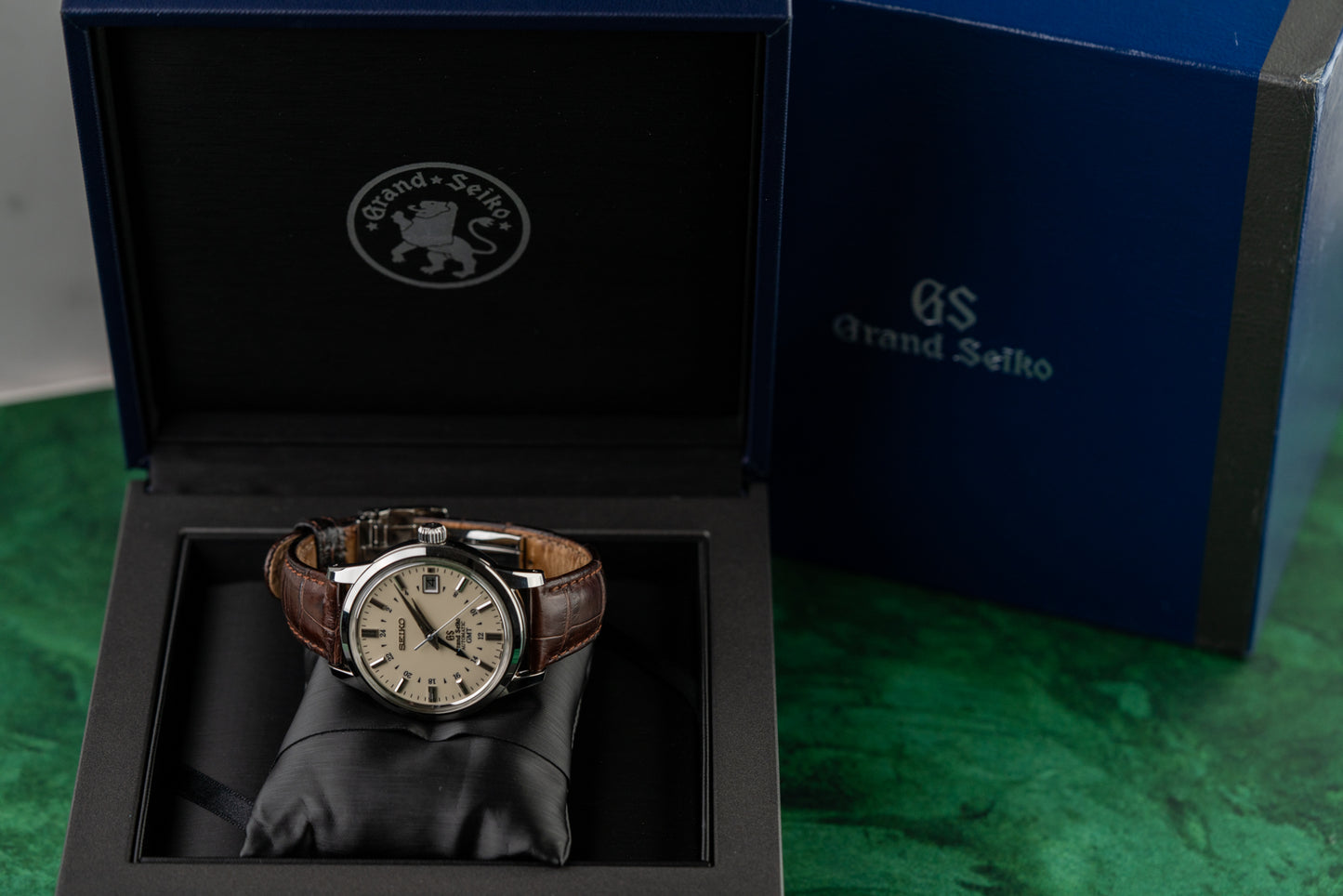 Grand Seiko GMT SBGM021 Stainless Steel Leather Strap