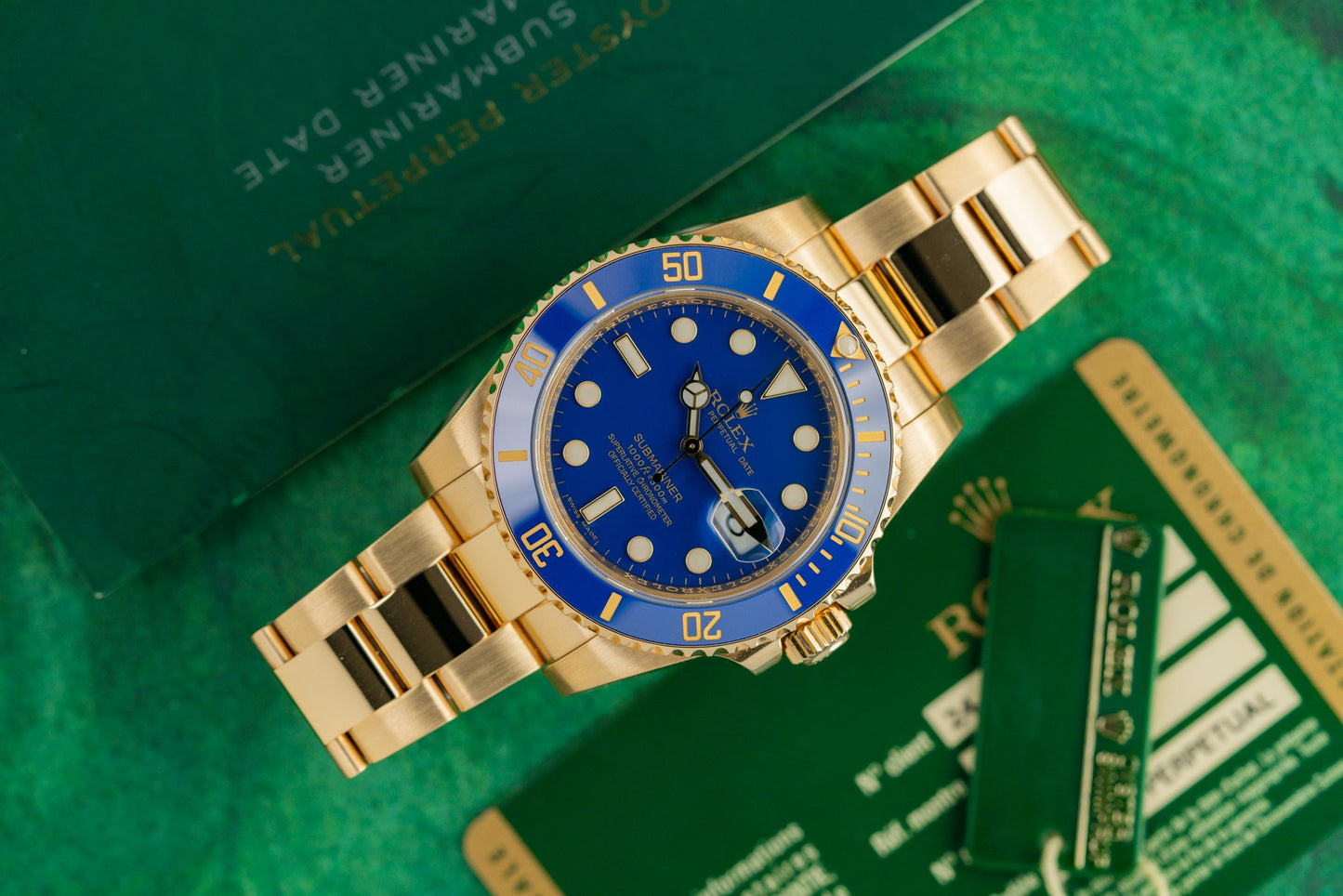 Rolex Submariner Date 116618LB Yellow Gold Blue Smurf Dial 2009 Model