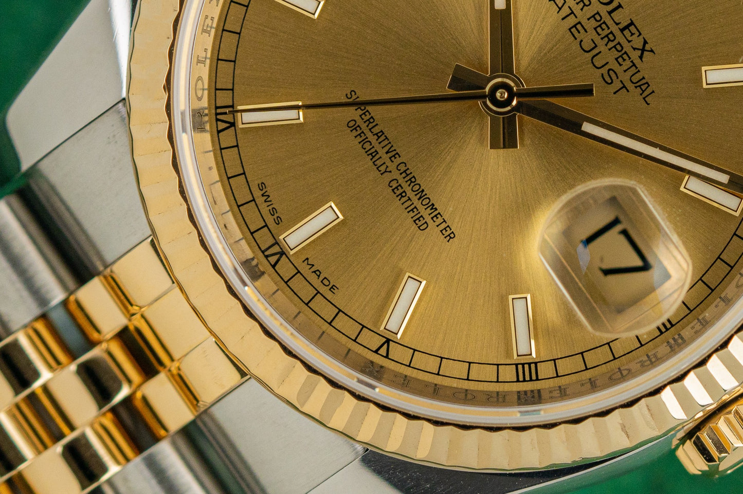 Rolex Datejust 36 Champagne Index Dial 116233 Two Tone Yellow Gold