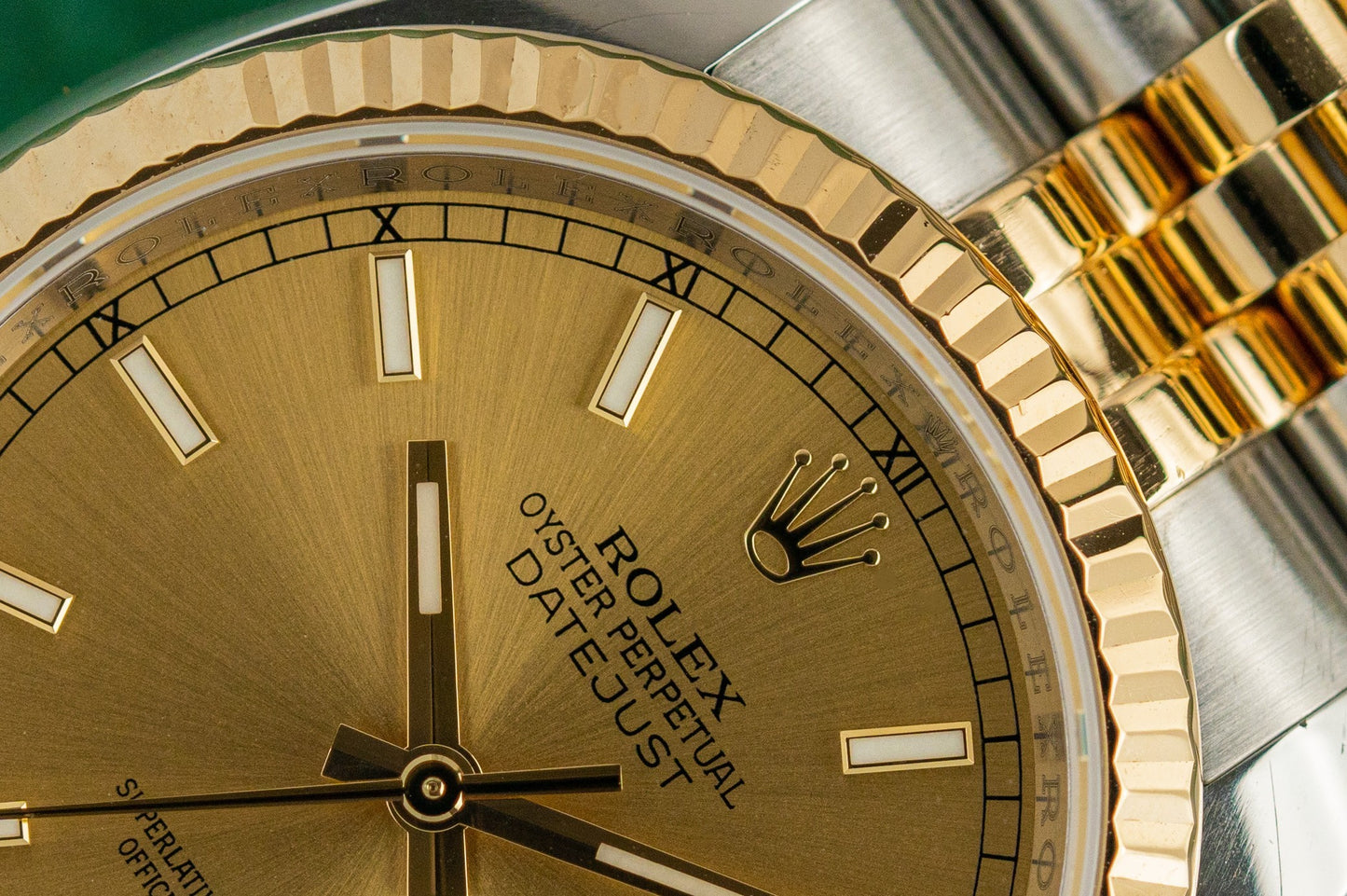 Rolex Datejust 36 Champagne Index Dial 116233 Two Tone Yellow Gold