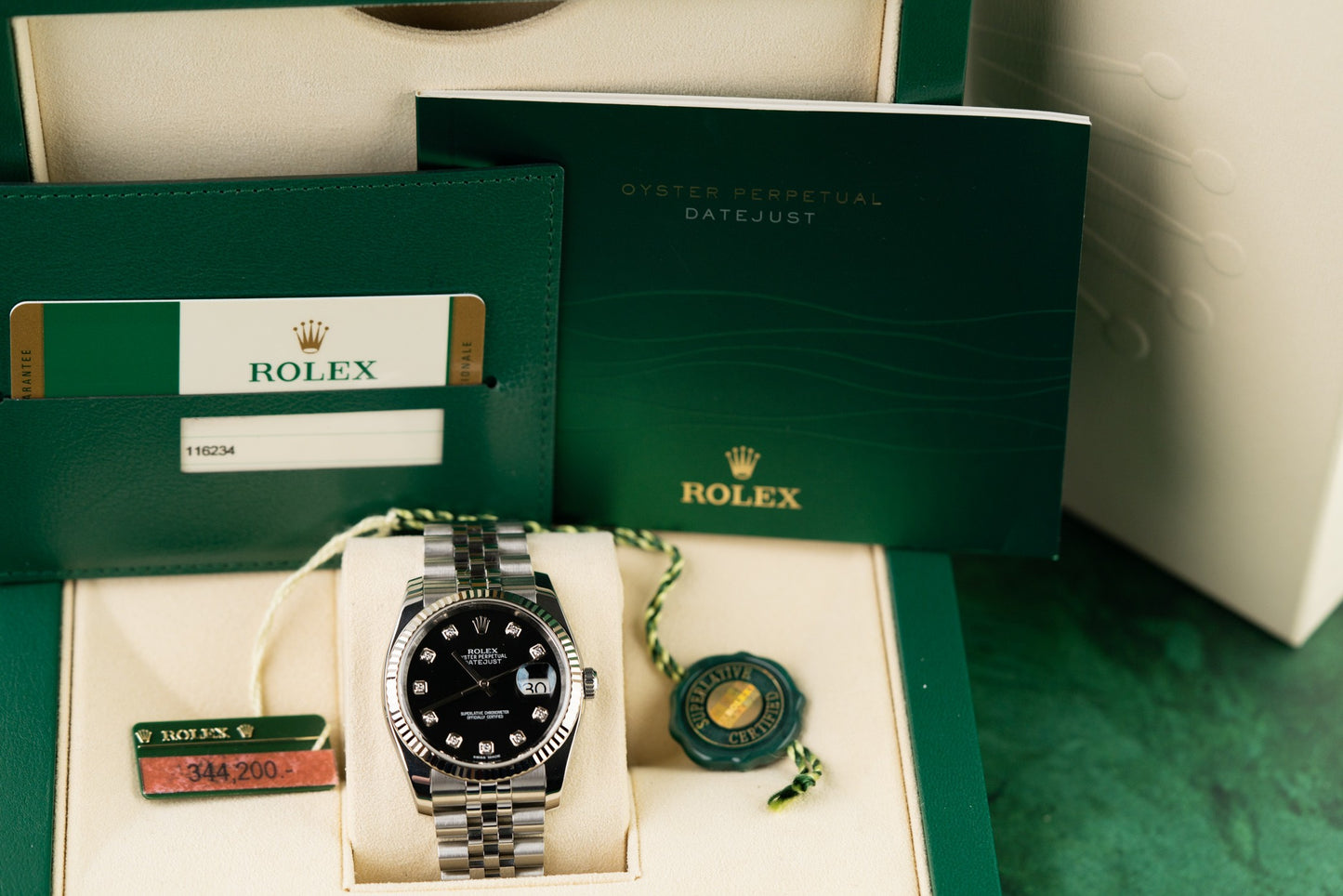 Rolex Datejust 36 Black Diamond Dial 116234 Jubilee bracelet 2015 Model