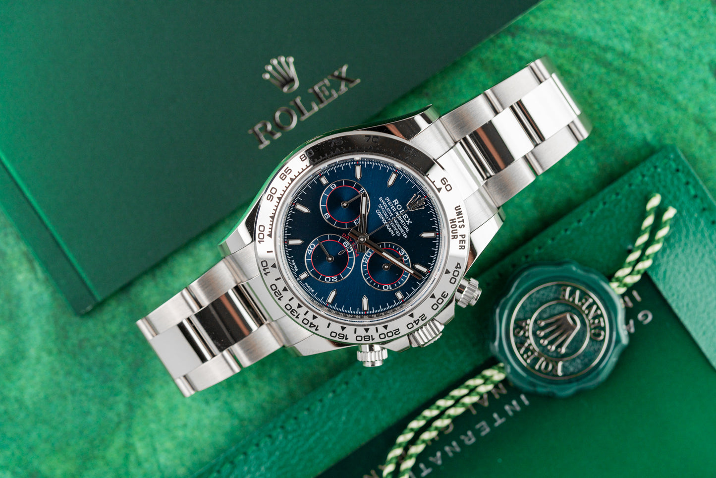 Rolex Cosmograph Daytona 126509 White Gold Blue Dial 2005 NEW UNWORN