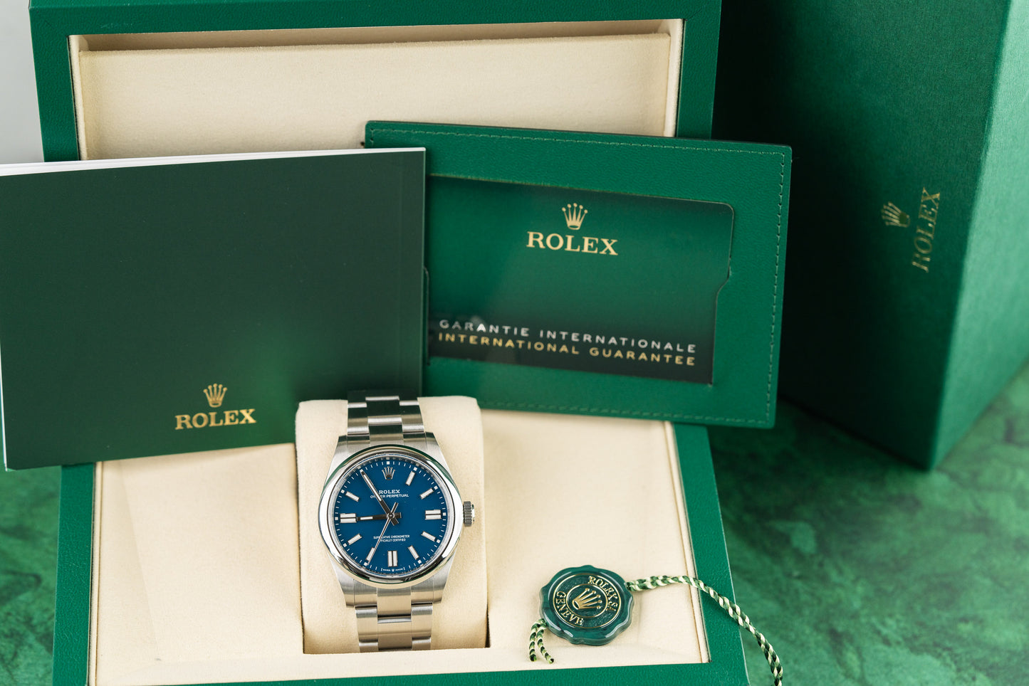 Rolex Oyster Perpetual 41 134300 Med Blue Dial Stainless Steel 2025 - The Watch Business Sydney