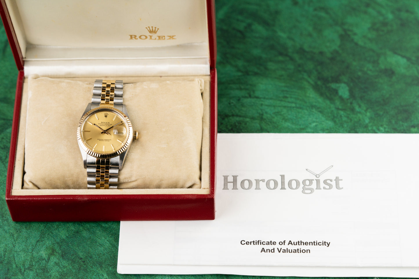 Rolex Datejust 36 Champagne Dial 16013 Two Tone Yellow Gold 1986 Model