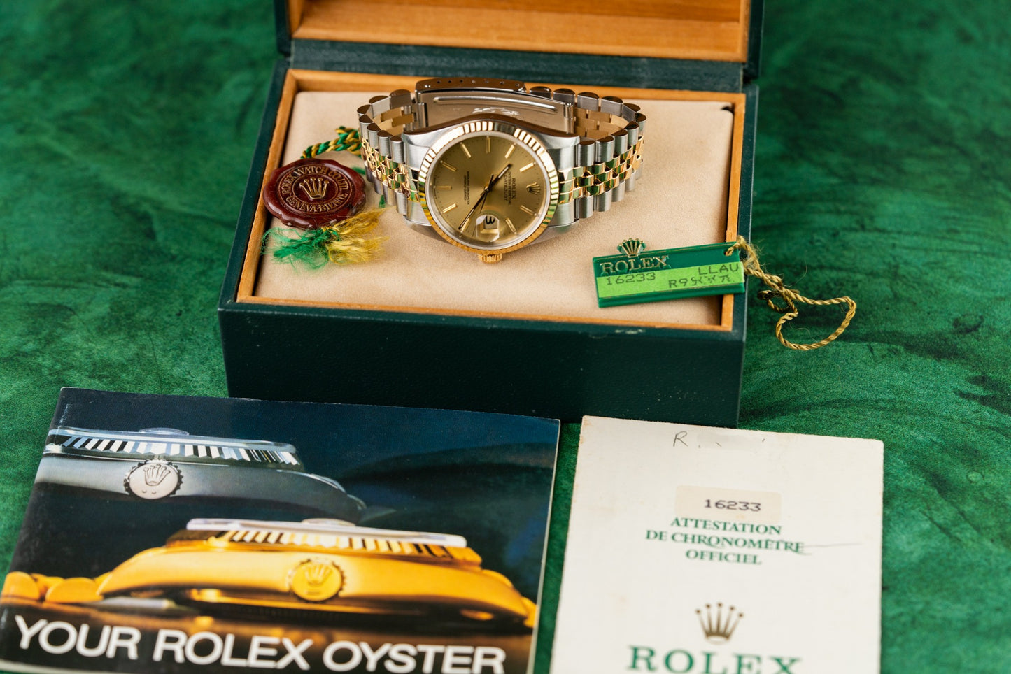 Rolex Datejust 36 Champagne Index Dial 16233 Two Tone Yellow Gold 1988