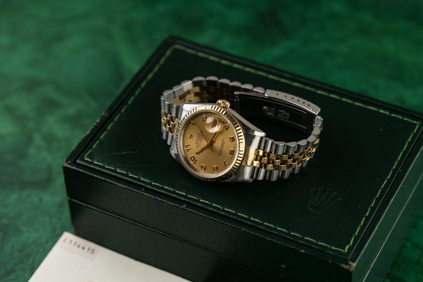 Rolex Datejust 36 Champagne Arabic Dial 16233 Two Tone Yellow Gold 1992