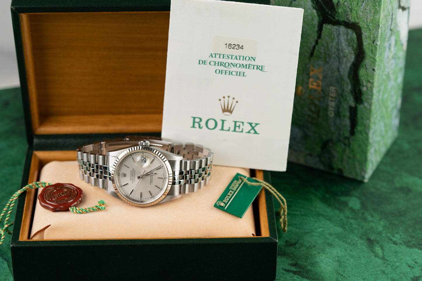 Rolex Datejust 36 Silver Dial 16234 Stainless Steel K Serial 2001 Model