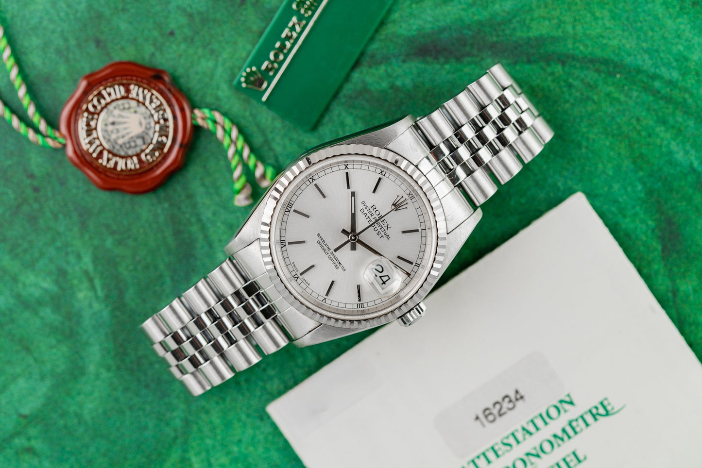 Rolex Datejust 36 Silver Dial 16234 Stainless Steel K Serial 2001 Model