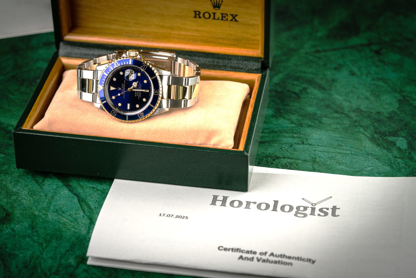 Rolex Submariner Date 16613LB Blue Dial Purple Hue W Serial 1994 Model