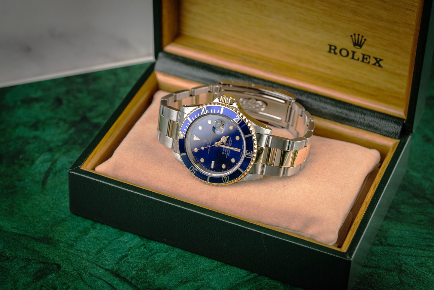 Rolex Submariner Date 16613LB Blue Dial Purple Hue W Serial 1994 Model
