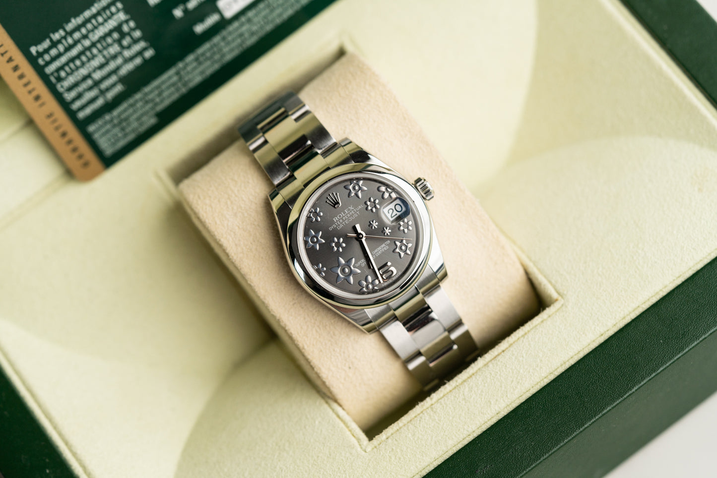 Rolex Datejust 31 Silver Floral Dial 178240 Stainless Steel 2014 Model