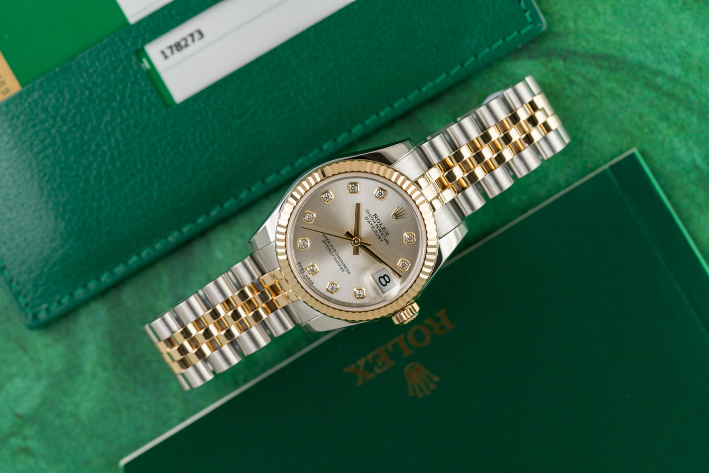 Rolex Datejust 31 Silver Diamond Dial 178273 Two Tone Yellow Gold 2018