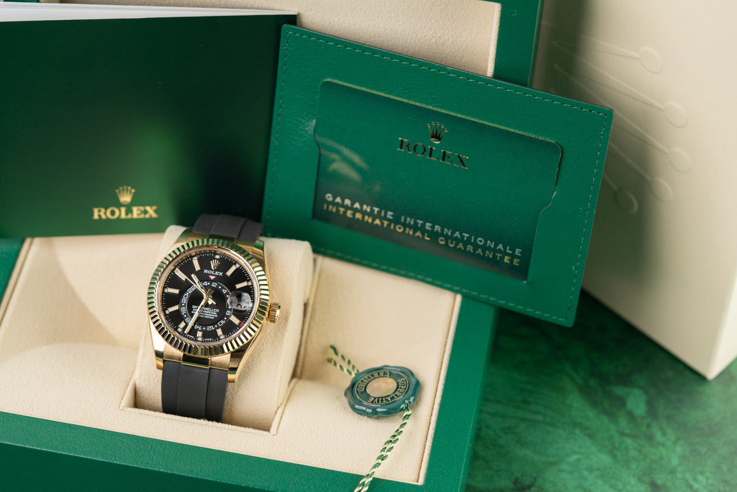 Rolex Sky-Dweller 326238 Yellow Gold Black Dial Oysterflex 2021 Model