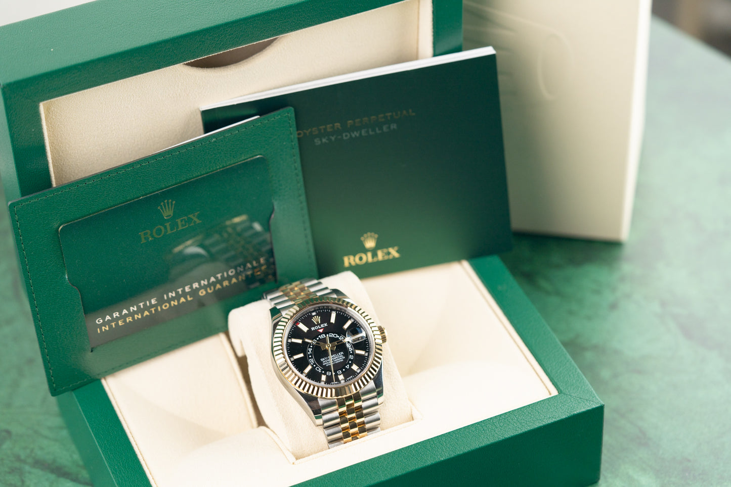 Rolex Sky-Dweller 326933 Black Dial Jubilee Two Tone Yellow Gold 2021 Model