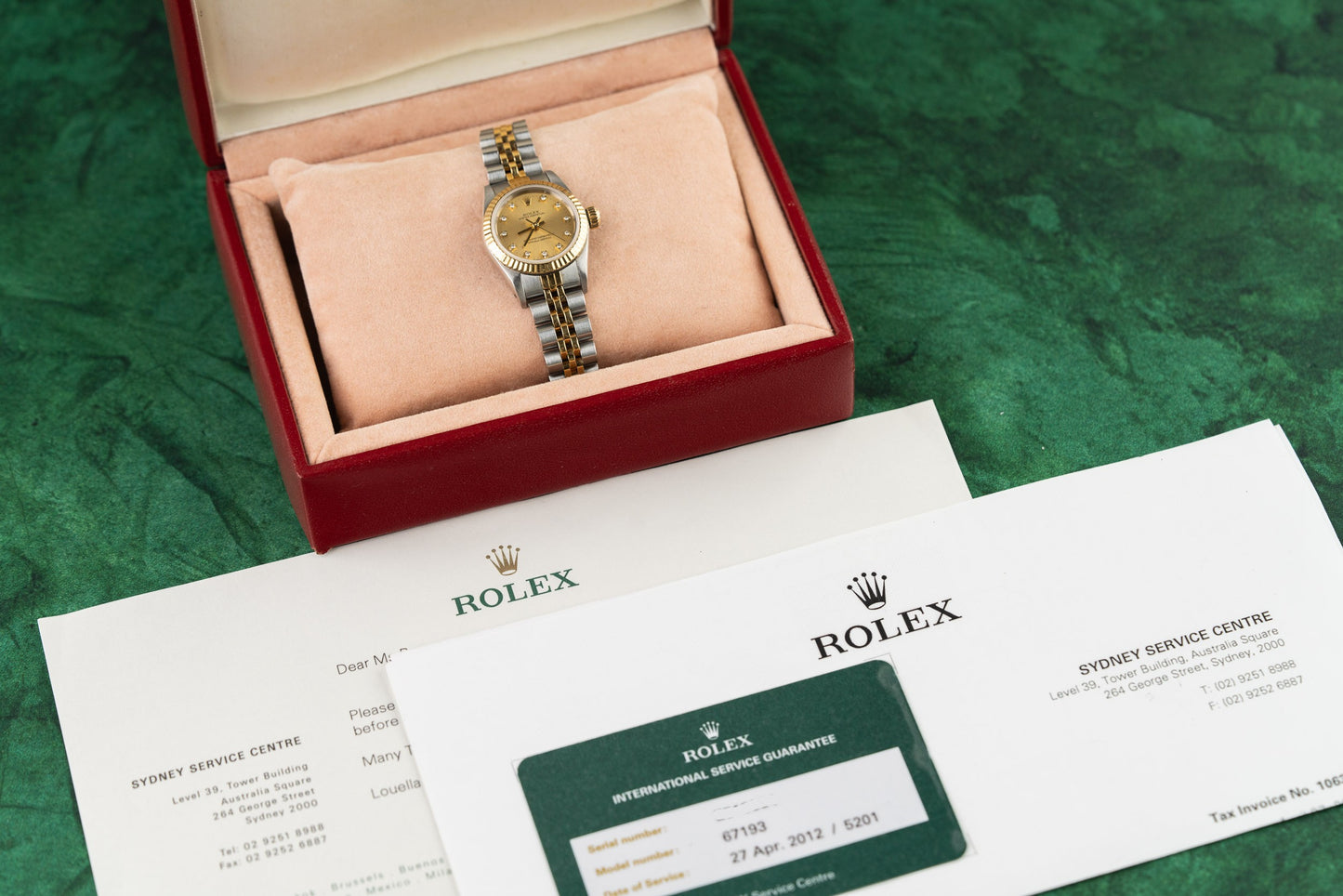 Rolex Oyster Perpetual 26mm Champagne Diamond Dial 67193 bracelet - Pre-Owned Sydney