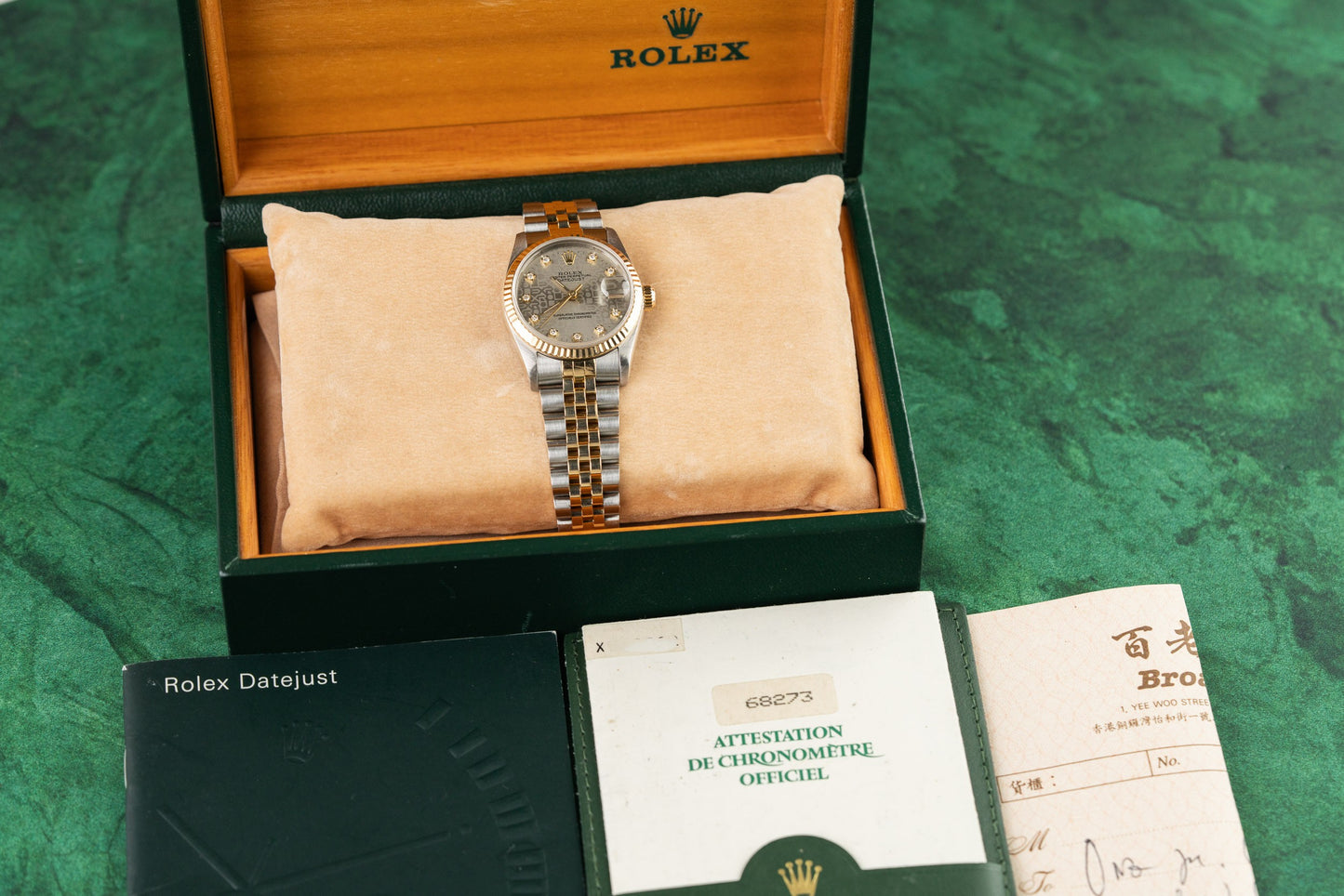 Rolex Datejust 31 68273 Silver Computer Diamond Dial Jubilee Two Tone Bracelet - The Watch Business Sydney