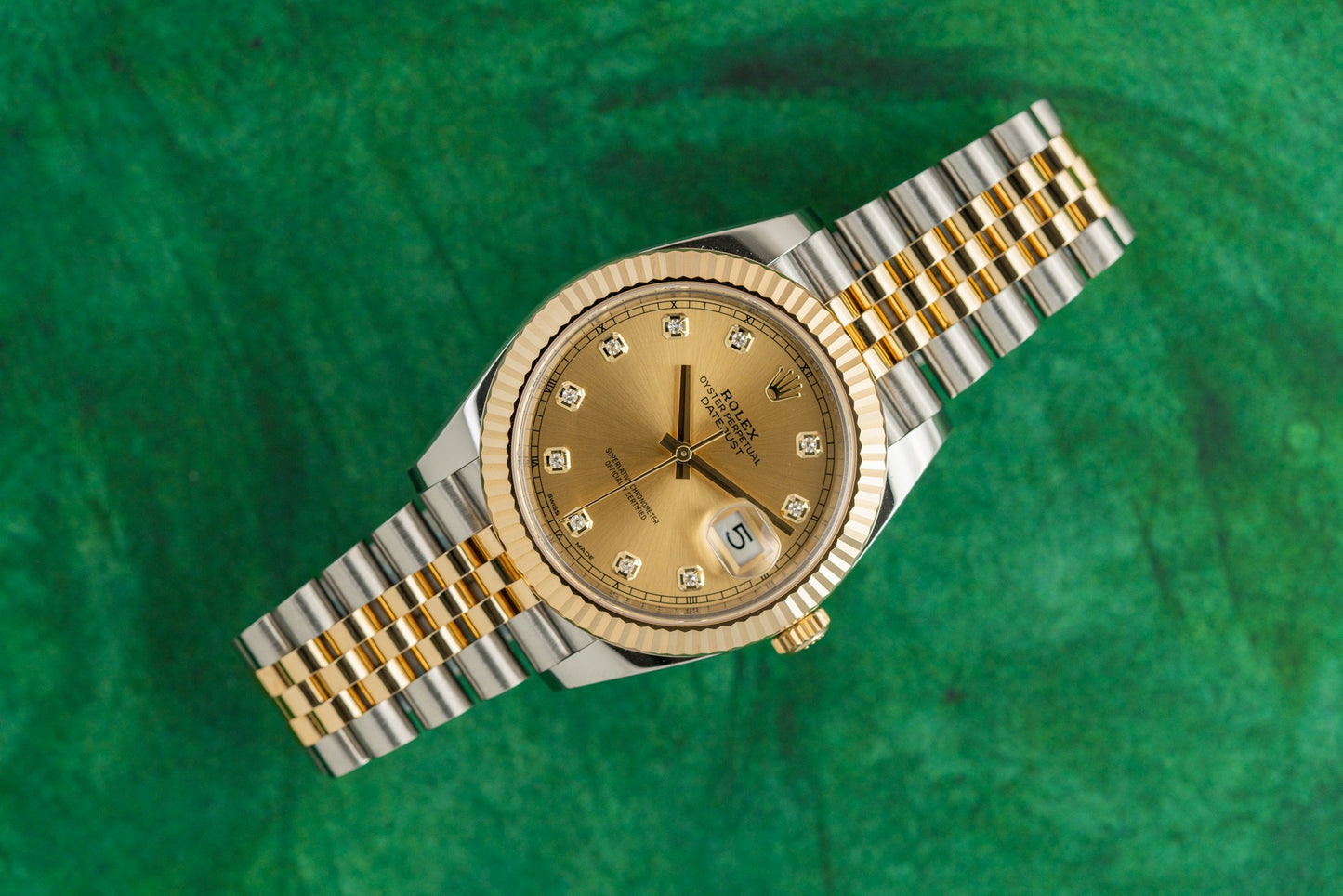 Rolex Datejust 41 Champagne Diamond Dial 126333 Two Tone Yellow Gold 2017