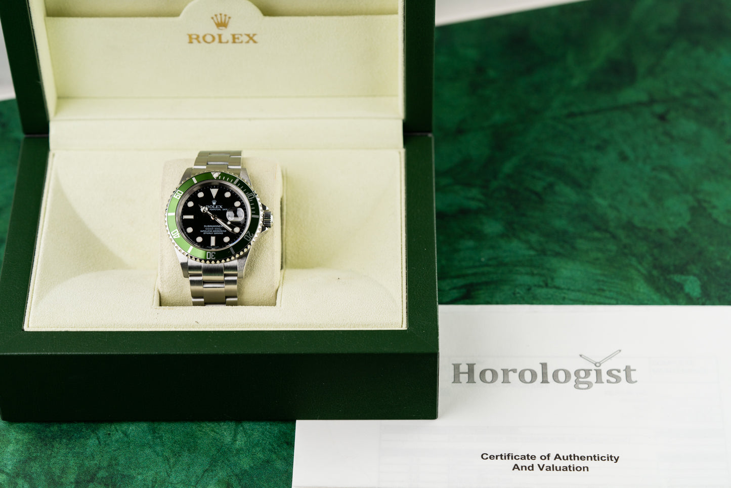 Rolex Submariner "Kermit" 16610LV Stainless Steel 2004 Model F Serial
