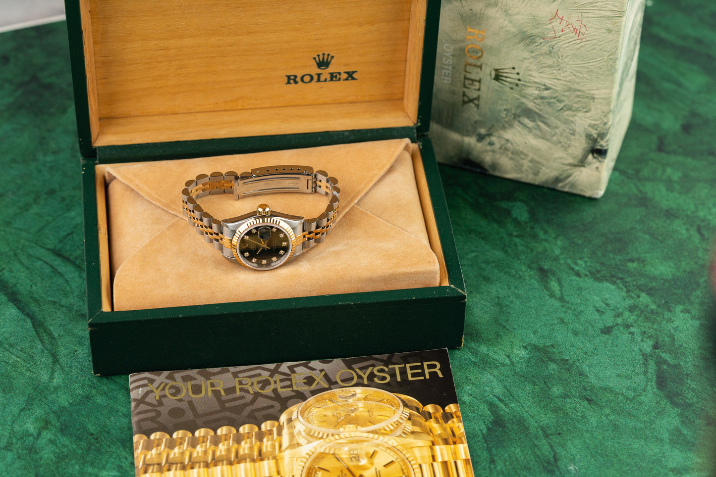 Rolex Lady-Datejust 26 69173 Black Diamond Dial with Box and Booklets 1984 - The Watch Business Sydney