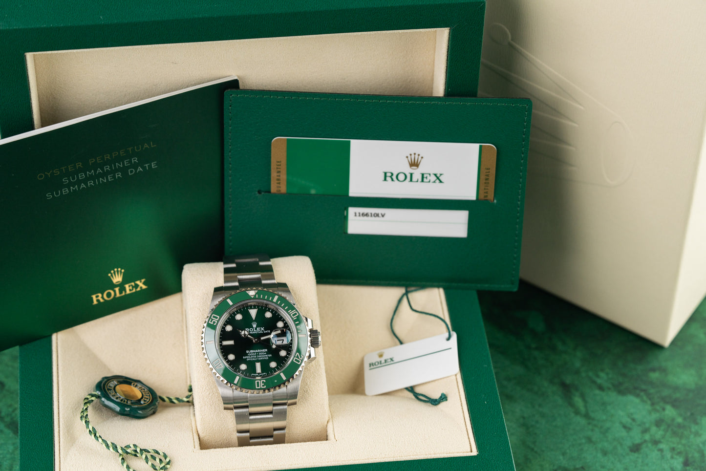 Rolex Submariner Date 116610LV Hulk Green Dial Full Set Box and Papers 2020 - The Watch Business Sydney
