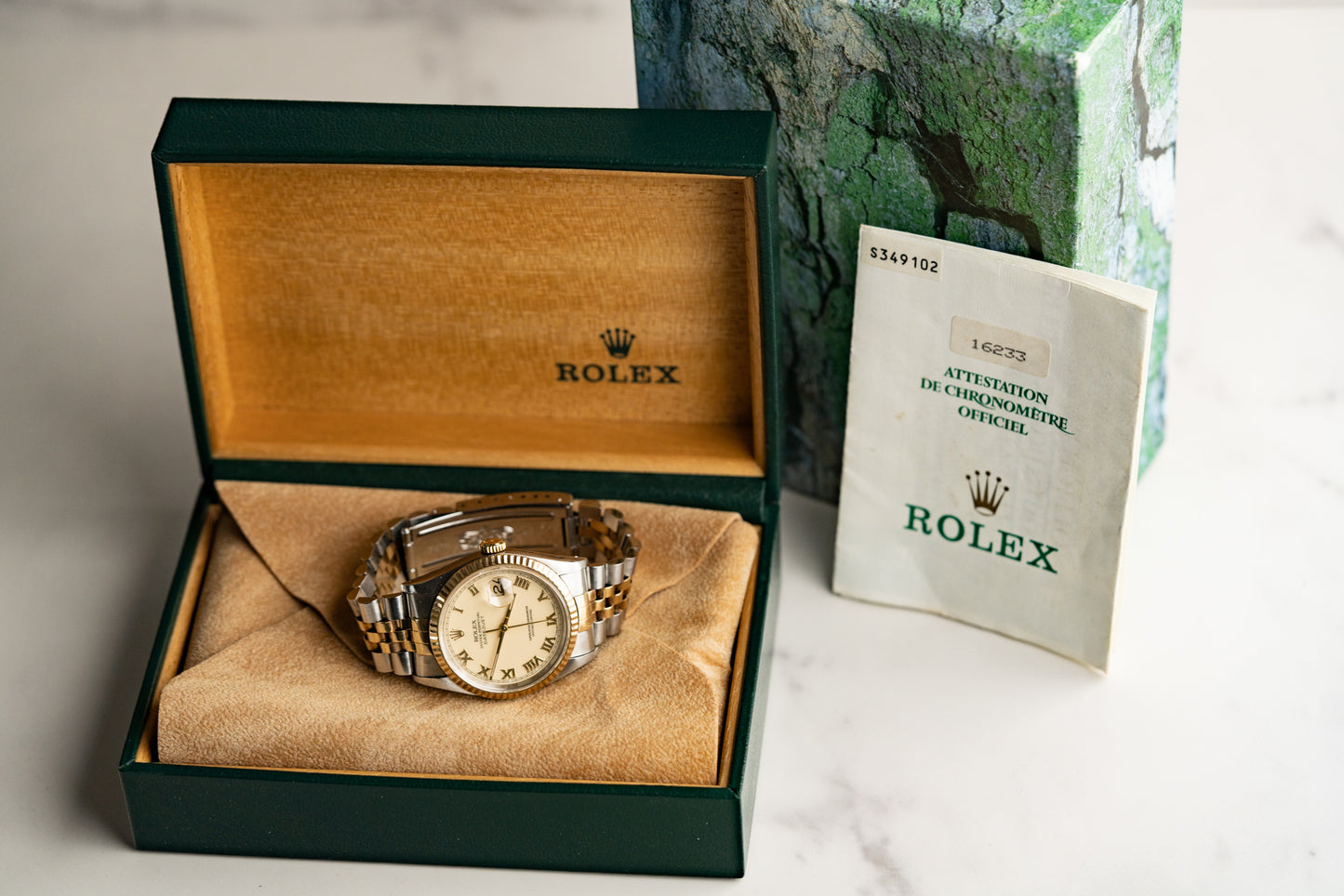 Rolex Datejust 36 Champagne Roman Dial 16233 S Serial 1993 Model