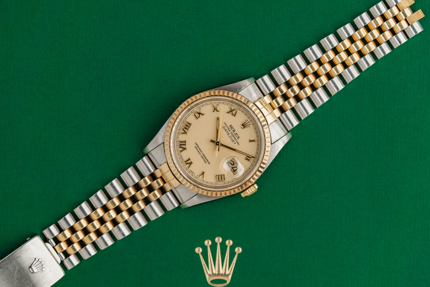 Rolex Datejust 36 Champagne Roman Dial 16233 S Serial 1993 Model
