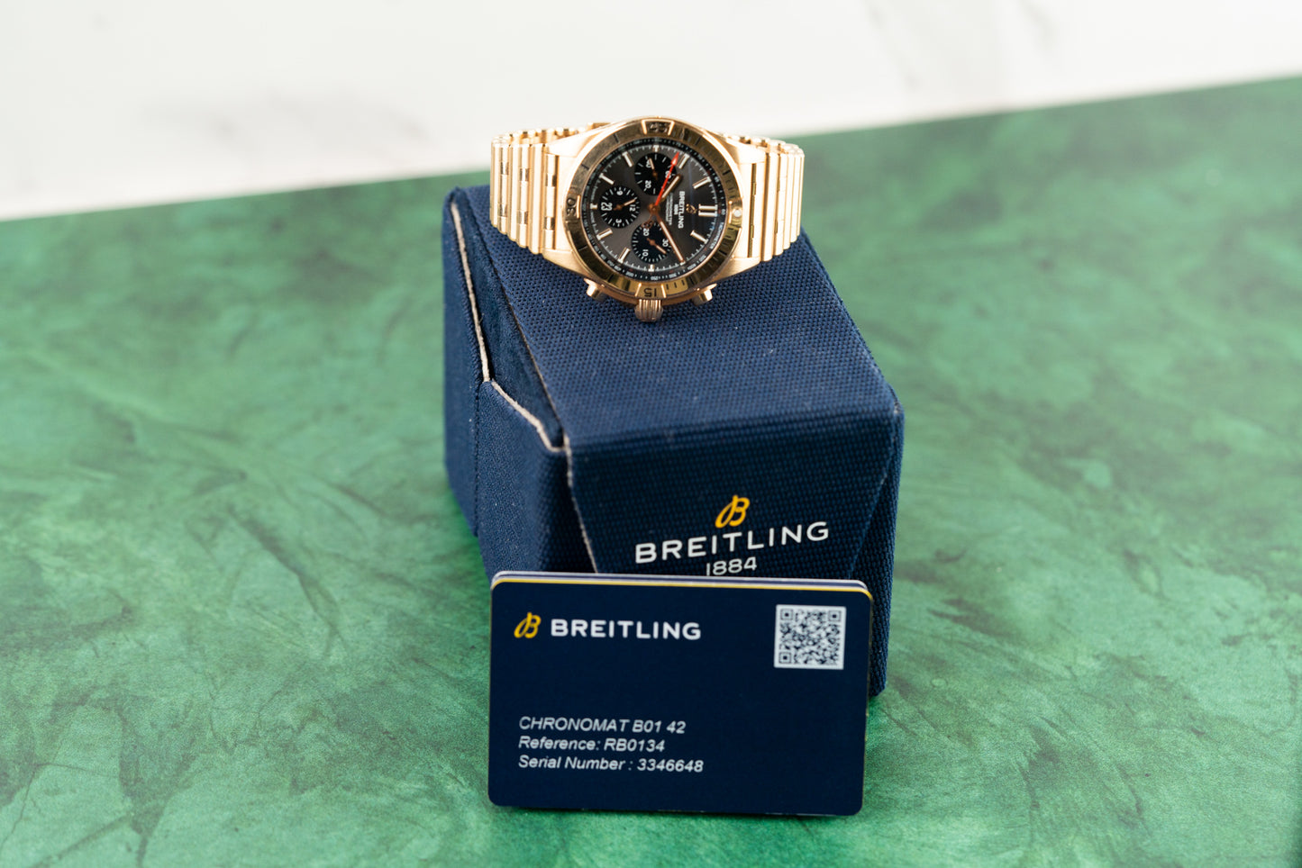 Breitling Chronomat B01 Rose Gold RB0134101B1R1 Slate Dial 2023 Model