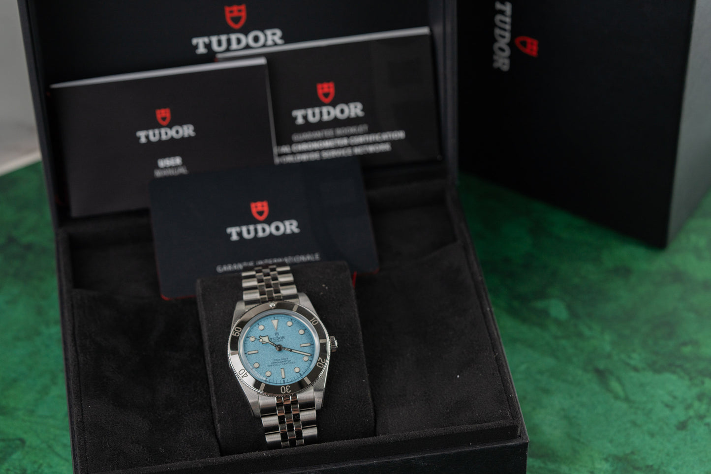Tudor Black Bay 54 79000 Lagoon Blue Dial Full Set Box and Papers 2025 - The Watch Business Sydney