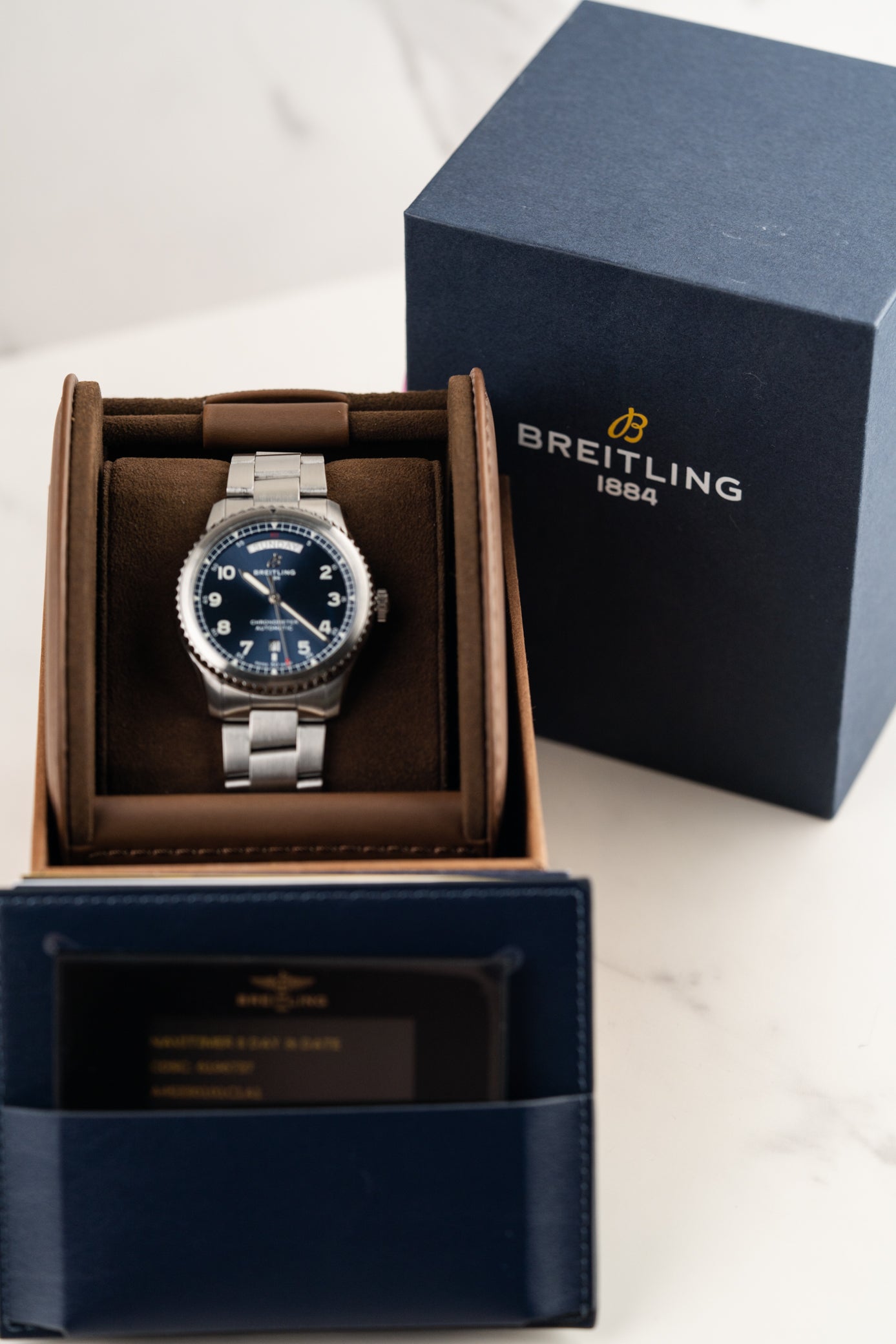 Breitling Navitimer 8 Day Date A45330101C1A1 Blue Dial Stainless Steel 2020 Model