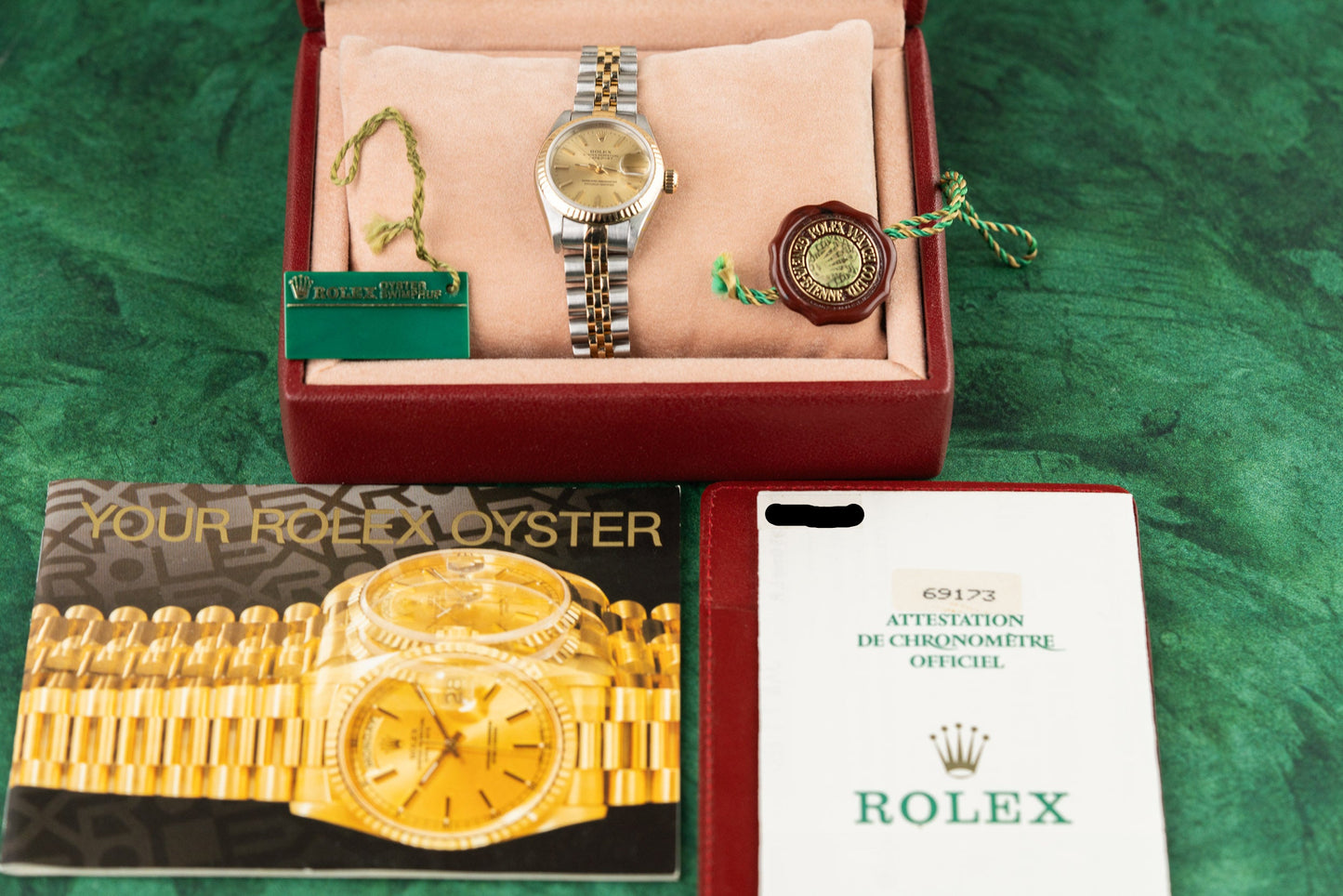 Rolex Lady-Datejust 26 Champagne Dial 69173 Two Tone Yellow Gold 1992 FULL SET caseback - Pre-Owned Sydney