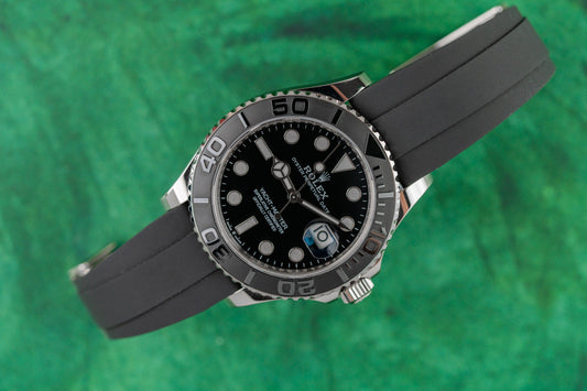 Rolex Yacht-Master 42 226659 White Gold Black Dial 2023 - 42mm sport watch on Oysterflex front view