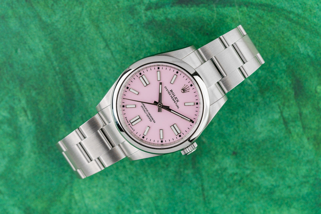 Rolex Oyster Perpetual 41 134300 Candy Pink Dial 2026 - Oystersteel case and Oyster bracelet front view