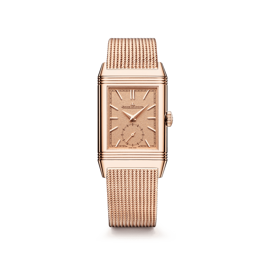 Jaeger-LeCoultre Reverso Tribute Monoface Small Seconds Q713216J 2026 - 18k pink gold case and grained pink gold dial, front view