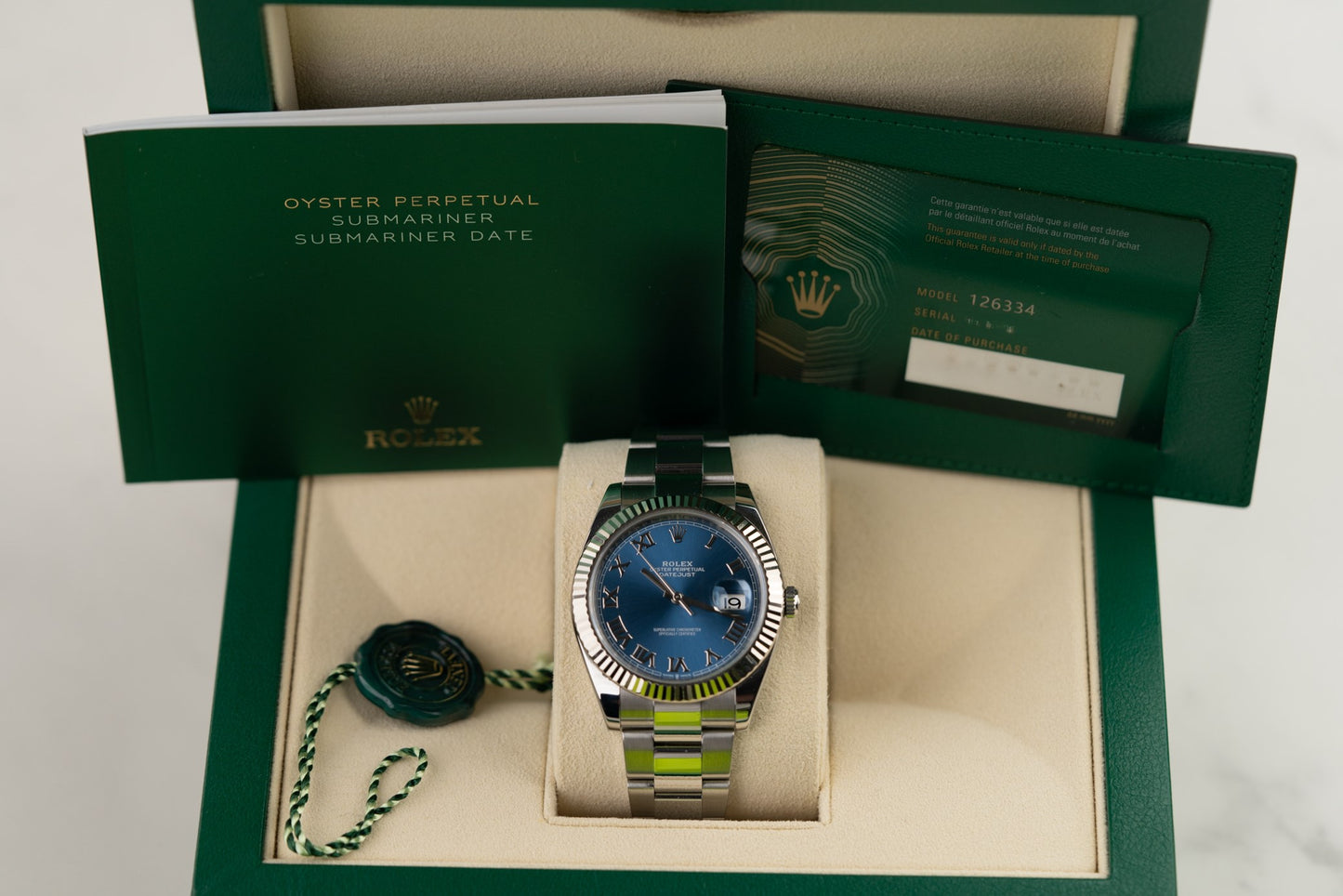 Rolex Datejust 41 Azzuro Blue Dial 126334 Fluted 2021 Model