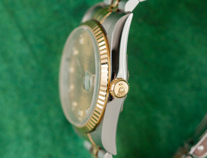 Rolex Datejust 36 Champagne Diamond Dial 16233 full set box and papers - The Watch Business