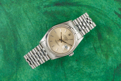 Rolex Datejust 36 Silver Dial 16234 Stainless Steel X Serial 1991 Model