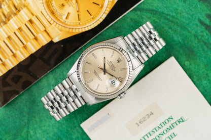Rolex Datejust 36 Silver Dial 16234 Stainless Steel X Serial 1991 Model
