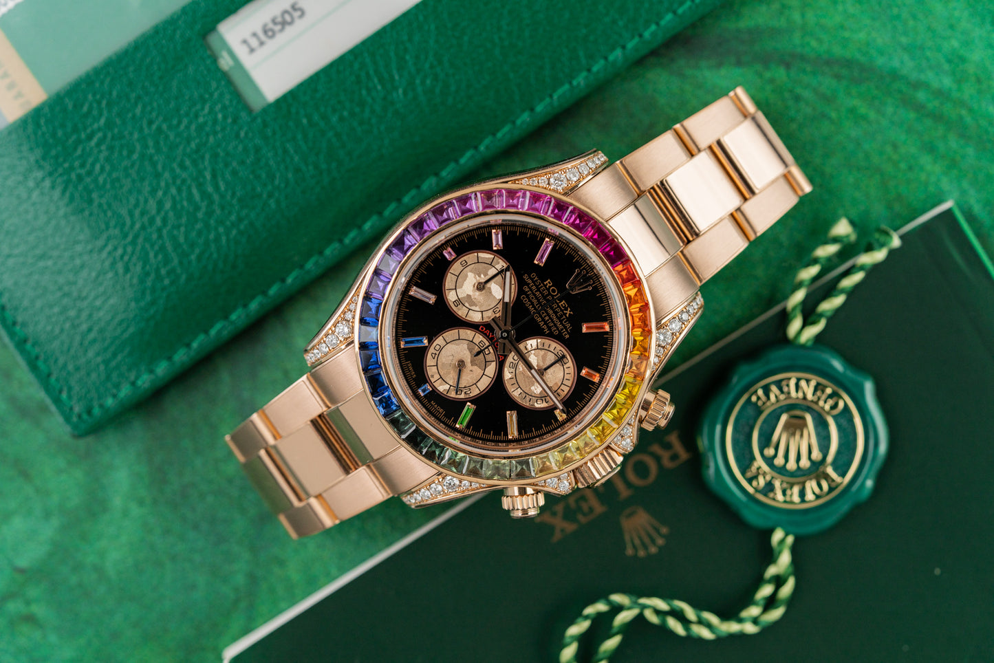 Rolex Daytona 116505 Rose Gold Aftermarket Rainbow set 2018 Model
