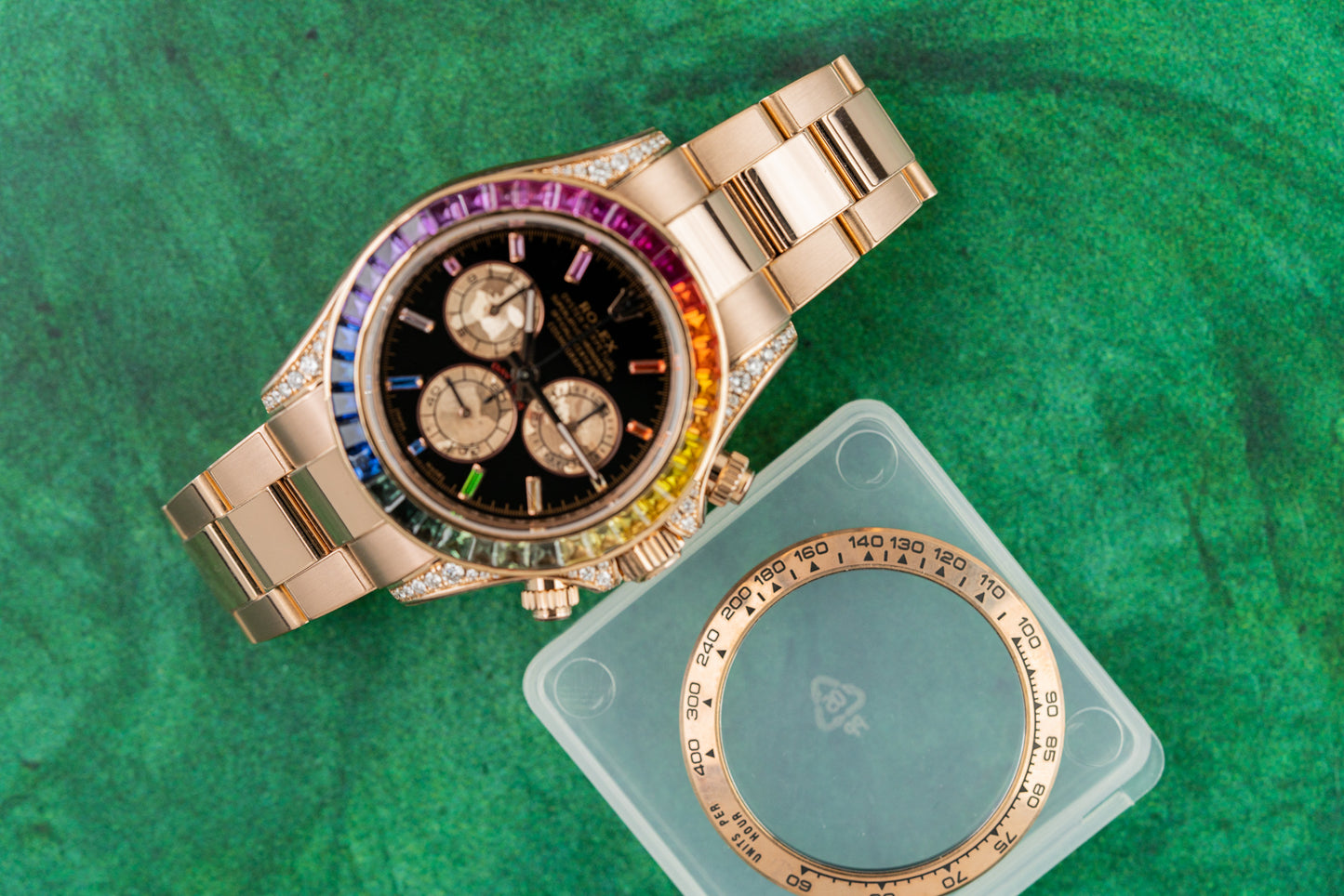 Rolex Daytona 116505 Rose Gold Aftermarket Rainbow set 2018 Model