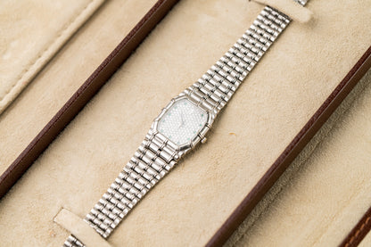 Audemars Piguet Bamboo Mini White Gold Pave Diamond Dial Quartz