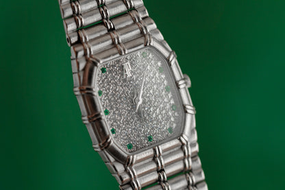 Audemars Piguet Bamboo Mini White Gold Pave Diamond Dial Quartz