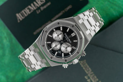 Audemars Piguet Royal Oak Chronograph 26331ST.OO.1220ST.02 Black Dial Stainless Steel 2021 - The Watch Business Sydney