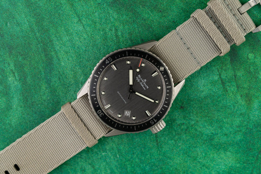 Blancpain Fifty Fathoms Bathyscaphe 5000-1210-NAGA Anthracite Grey Dial Titanium 2022 - The Watch Business Sydney